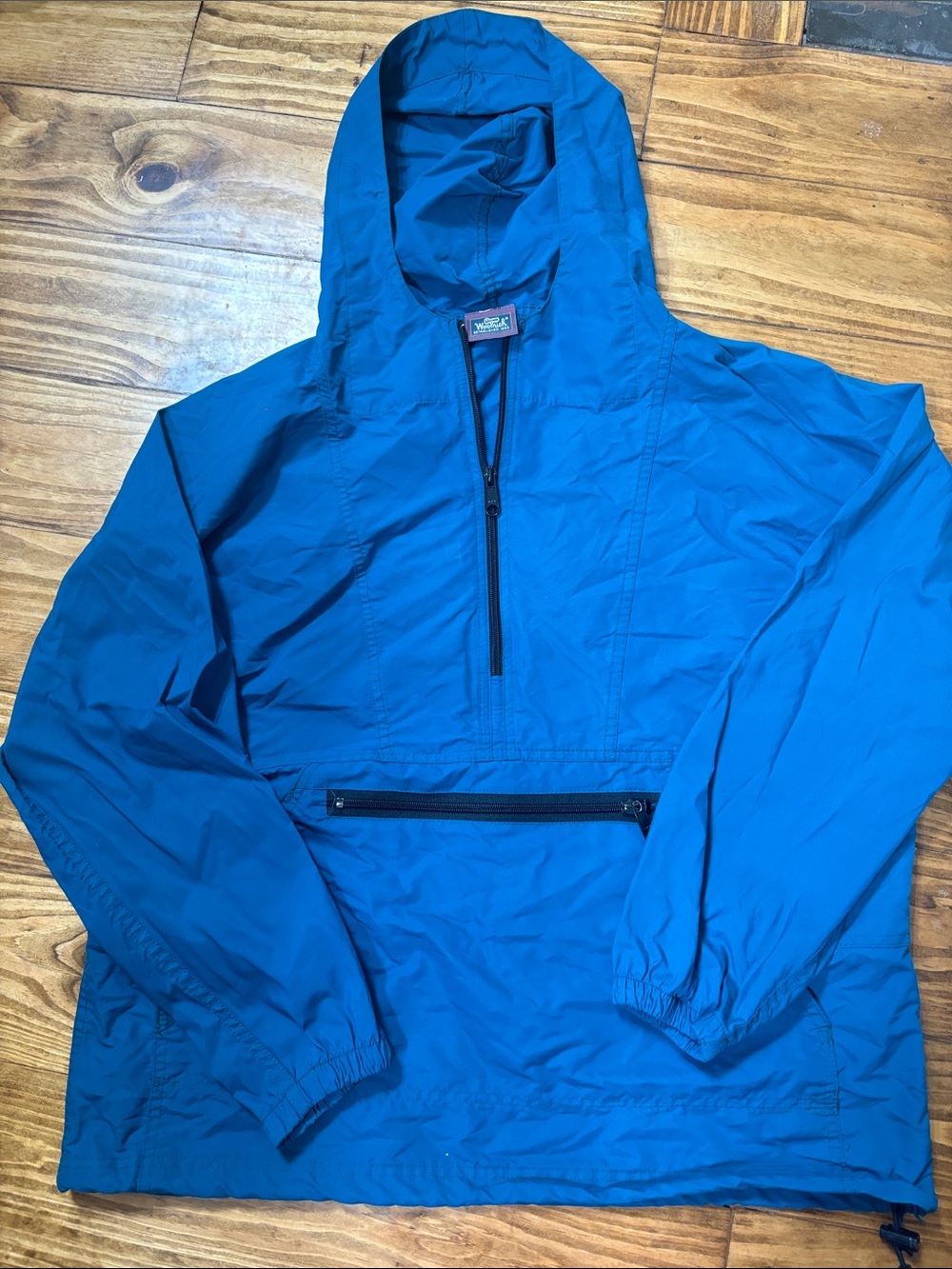 Woolrich Winder-breaker Quarter-zip Blueish Green Color Best Fit For A Medium